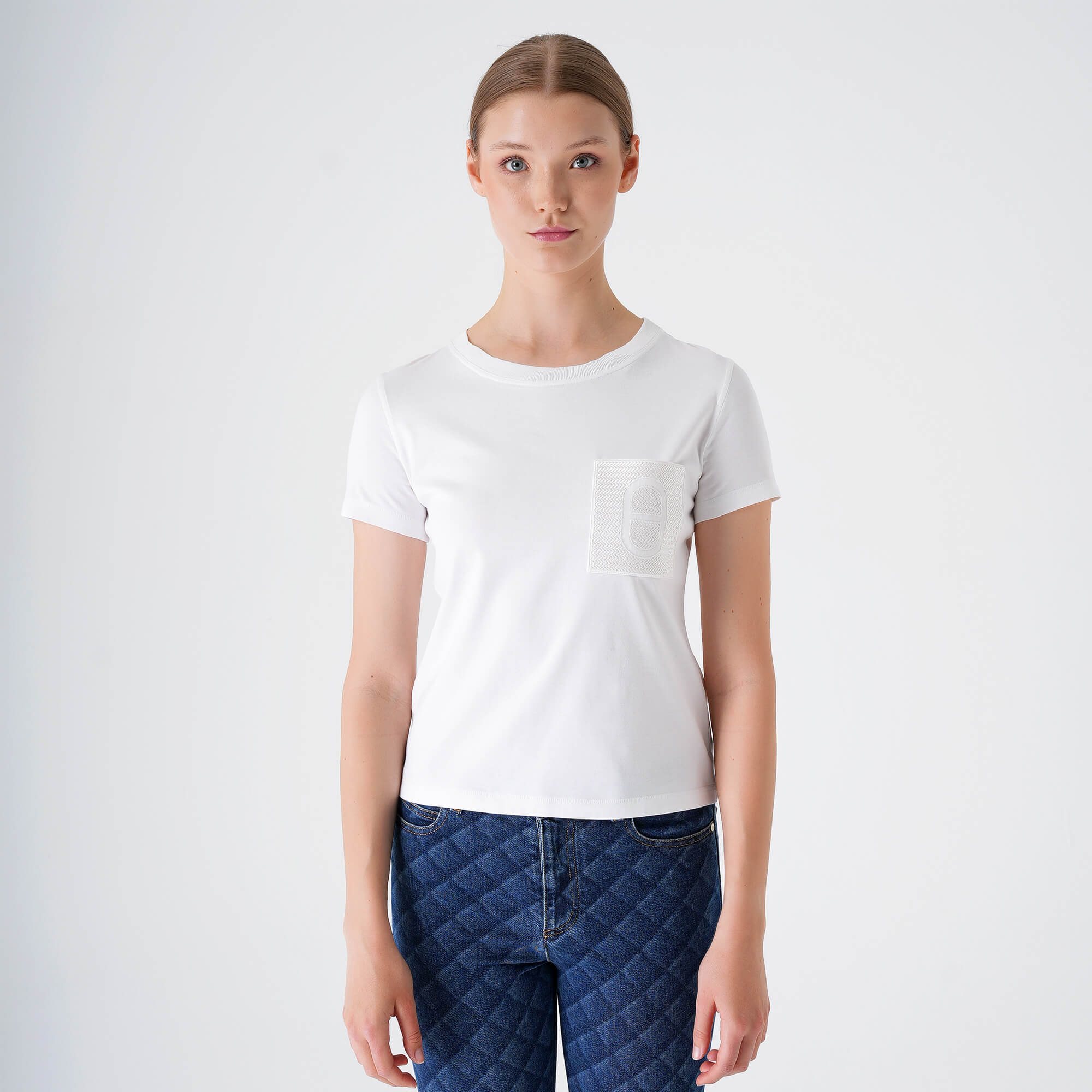 Hermes - So White Canoe Embossed Pochet Tshirt